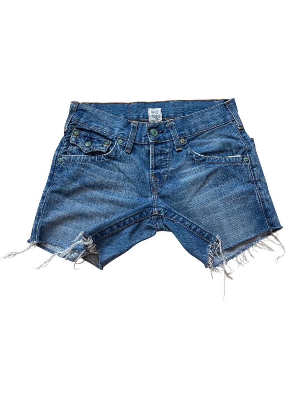 Vintage True Religion Cut Off Jean Shorts Women's Size 28 Cotton Denim Jorts USA